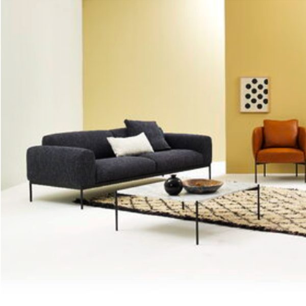 Sofa Modern Minimalis 2 Seater kursi Santai Hoka Coral SL 08 Black - Gambar 4