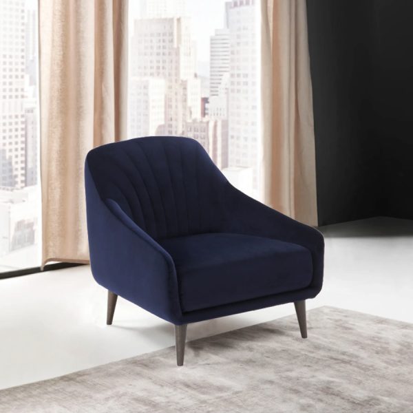 Kursi Sofa Modern Arm Chair Single Seat Minimalis Hoka HAC FC 01 Navy