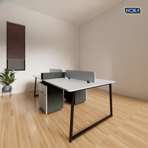 Meja Kantor Meja Staff Modul HOKA HFH-S146 Plywood Finishing HPL - Gambar 3