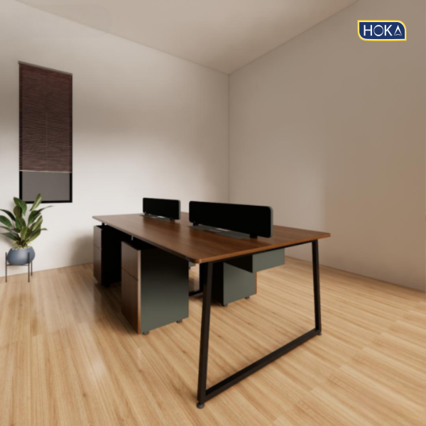 Meja Kantor Meja Staff Modul HOKA HFH-S148 Plywood Finishing HPL - Gambar 4