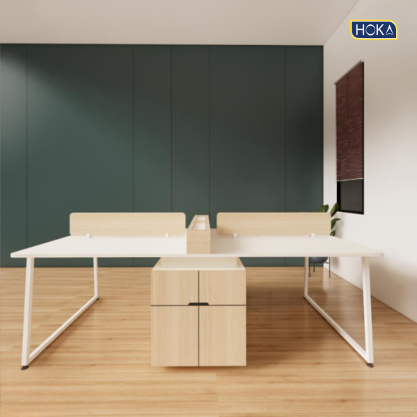 Meja Kantor Meja Staff Modul HOKA HFH-S147 Plywood Finishing HPL