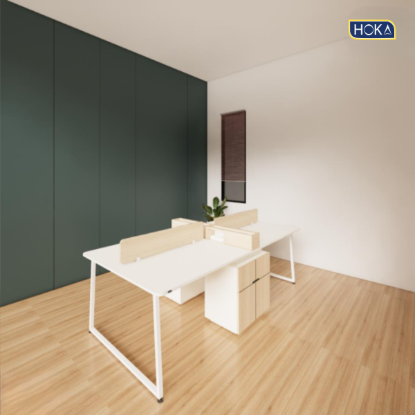 Meja Kantor Meja Staff Modul HOKA HFH-S147 Plywood Finishing HPL - Gambar 4