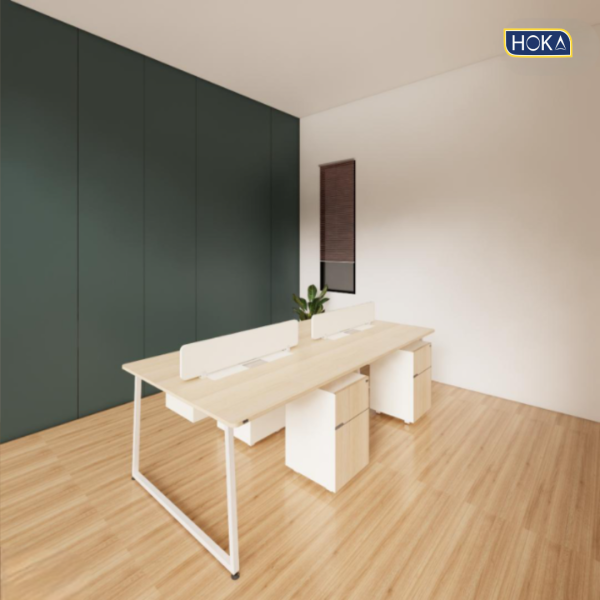 Meja Kantor Meja Staff Modul HOKA HFH-S149 Plywood Finishing HPL - Gambar 3