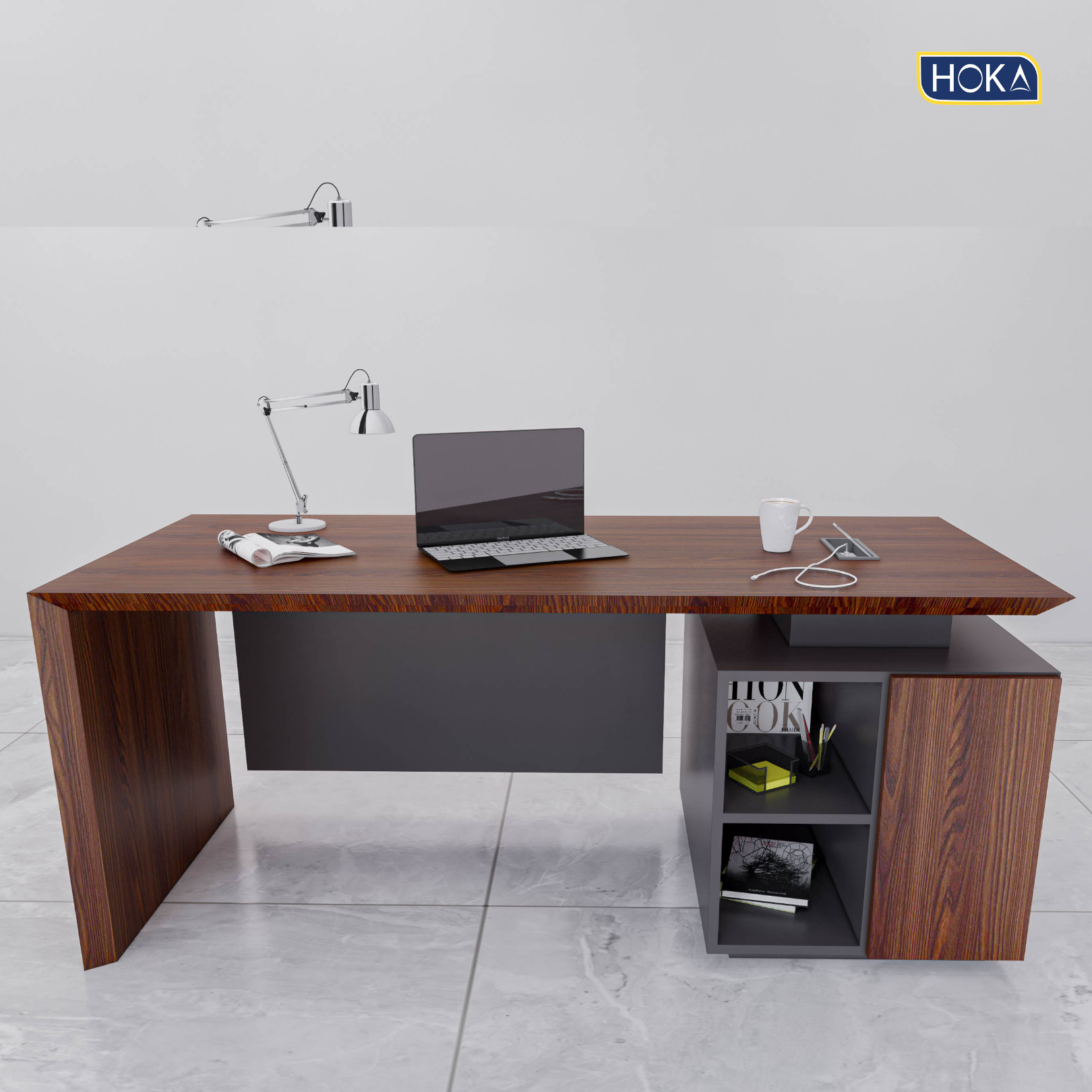 Meja Kantor Meja Direktur HOKA HFH-D149 Plywood Finishing HPL 4 Meja Kantor Meja Direktur HOKA HFH-D149 Plywood Finishing HPL - Gambar 4
