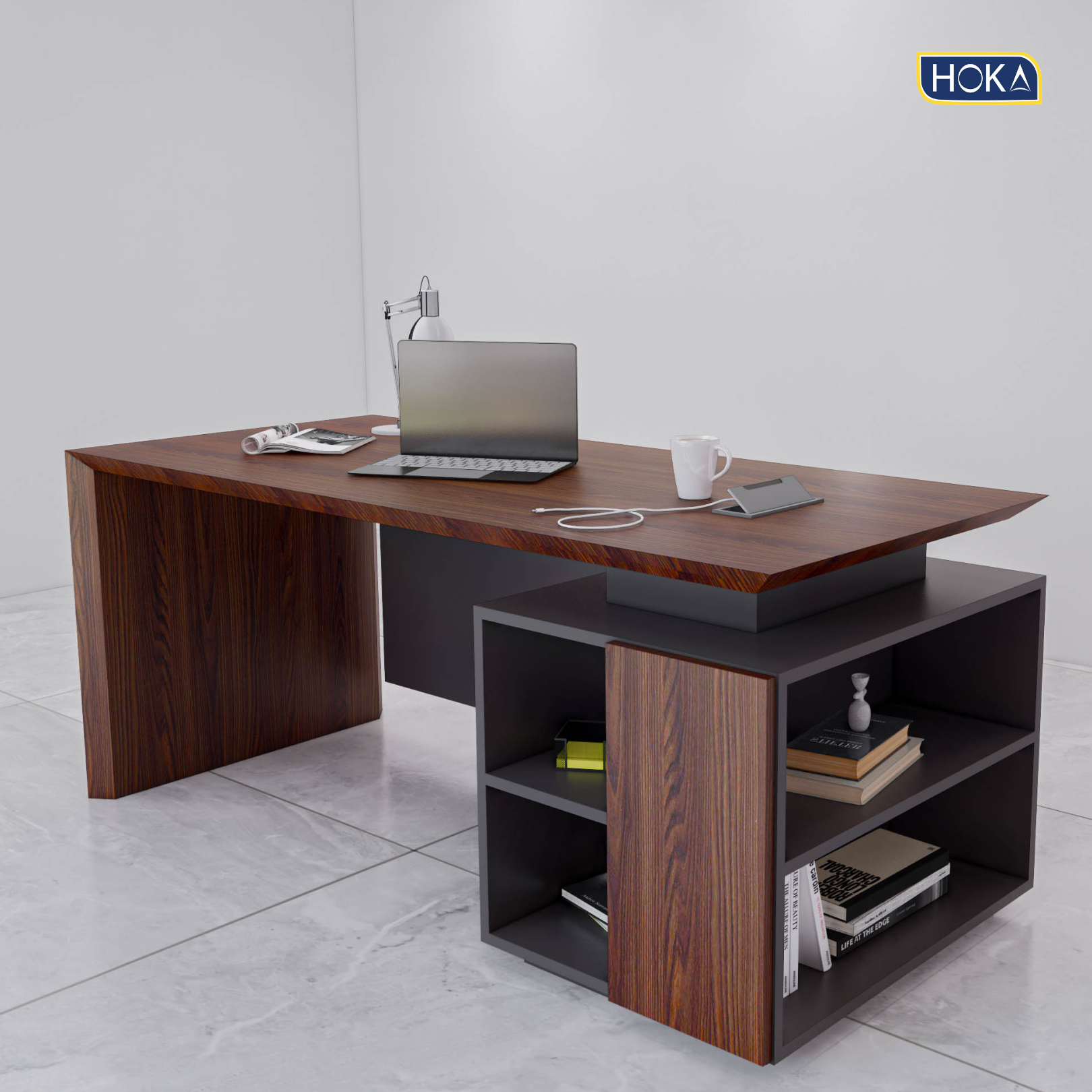 Meja Kantor Meja Direktur HOKA HFH-D149 Plywood Finishing HPL 3 Meja Kantor Meja Direktur HOKA HFH-D149 Plywood Finishing HPL - Gambar 3