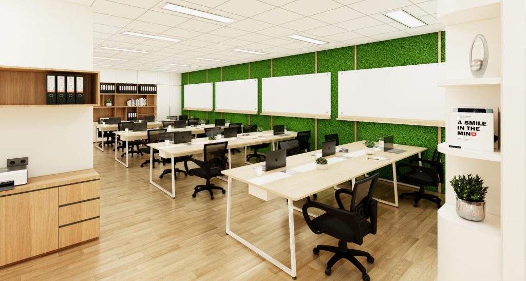 Office Interior Modern dengan Sentuhan Natural: Solusi Workspace Nyaman & Fungsional 1 e 1 Jasa Desain Interior Kantor | Jual Furniture Kantor